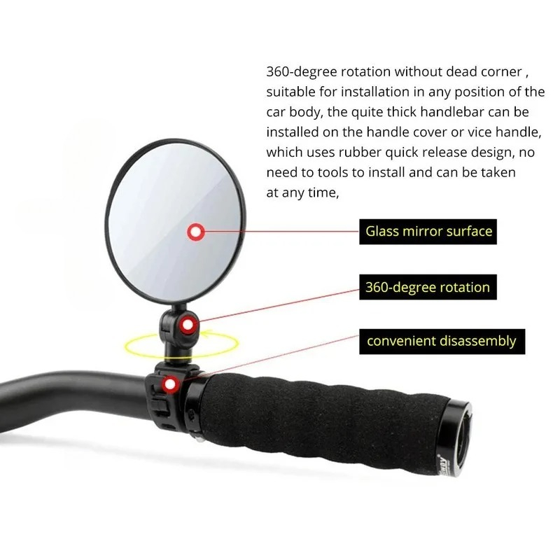 دراجة الرؤية الخلفية المقود ال - مراجعة Mirror Handlebar Convex وسعره